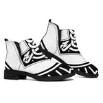 Black And White Mjolnir Print Flat Ankle Boots