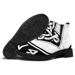 Black And White Mjolnir Print Flat Ankle Boots