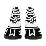 Black And White Mjolnir Print Flat Ankle Boots