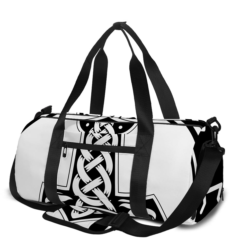 Black And White Mjolnir Print Gym Bag