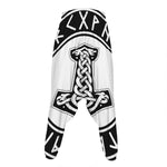 Black And White Mjolnir Print Hammer Pants