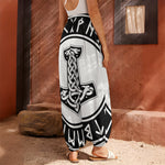 Black And White Mjolnir Print Harem Pants