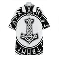 Black And White Mjolnir Print Hawaiian Shirt