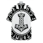 Black And White Mjolnir Print Hawaiian Shirt