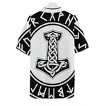Black And White Mjolnir Print Hawaiian Shirt
