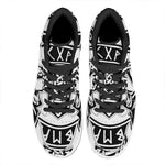 Black And White Mjolnir Print High Top Leather Sneakers