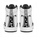 Black And White Mjolnir Print High Top Leather Sneakers