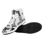 Black And White Mjolnir Print High Top Leather Sneakers