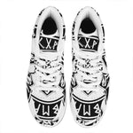 Black And White Mjolnir Print High Top Leather Sneakers