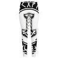 Black And White Mjolnir Print High-Waisted Pocket Leggings