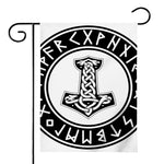 Black And White Mjolnir Print House Flag