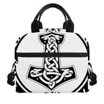 Black And White Mjolnir Print Insulated Lunch Bag