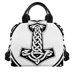Black And White Mjolnir Print Insulated Lunch Bag