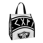 Black And White Mjolnir Print Insulated Lunch Tote
