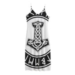 Black And White Mjolnir Print Jersey Midi Cami Dress