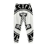 Black And White Mjolnir Print Jogger Pants