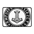 Black And White Mjolnir Print Kitchen Mat