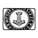 Black And White Mjolnir Print Kitchen Mat