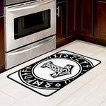 Black And White Mjolnir Print Kitchen Mat