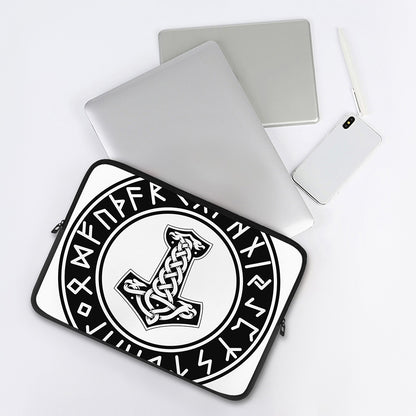 Black And White Mjolnir Print Laptop Sleeve