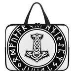 Black And White Mjolnir Print Laptop Sleeve With Handle