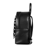 Black And White Mjolnir Print Leather Backpack