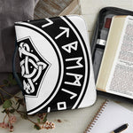 Black And White Mjolnir Print Leather Bible Cover