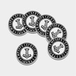 Black And White Mjolnir Print Leather Coaster Set