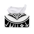 Black And White Mjolnir Print Leather Tissue Box Cover