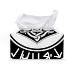 Black And White Mjolnir Print Leather Tissue Box Cover
