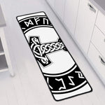 Black And White Mjolnir Print Long Kitchen Mat