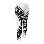 Black And White Mjolnir Print Men's Compression Pants
