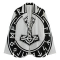 Black And White Mjolnir Print Men's Cotton Blazer