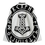 Black And White Mjolnir Print Men's Cotton Blazer