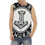 Black And White Mjolnir Print Men's Fitness Tank Top
