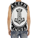 Black And White Mjolnir Print Men's Fitness Tank Top