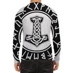 Black And White Mjolnir Print Men's Long Sleeve Rash Guard