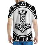 Black And White Mjolnir Print Men's Polo Shirt