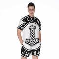 Black And White Mjolnir Print Men's Romper