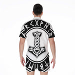 Black And White Mjolnir Print Men's Rompers