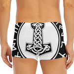 Black And White Mjolnir Print Men's Short Boxer Briefs