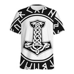 Black And White Mjolnir Print Men's Sports T-Shirt