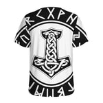 Black And White Mjolnir Print Men's Sports T-Shirt