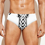 Black And White Mjolnir Print Men's Swim Briefs