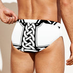 Black And White Mjolnir Print Men's Swim Briefs