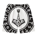 Black And White Mjolnir Print Men's Swim Trunks
