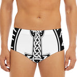 Black And White Mjolnir Print Men's Triangle Swim Briefs