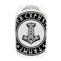 Black And White Mjolnir Print Mesh Laundry Hamper