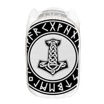 Black And White Mjolnir Print Mesh Laundry Hamper