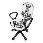 Black And White Mjolnir Print Office Chair Cover